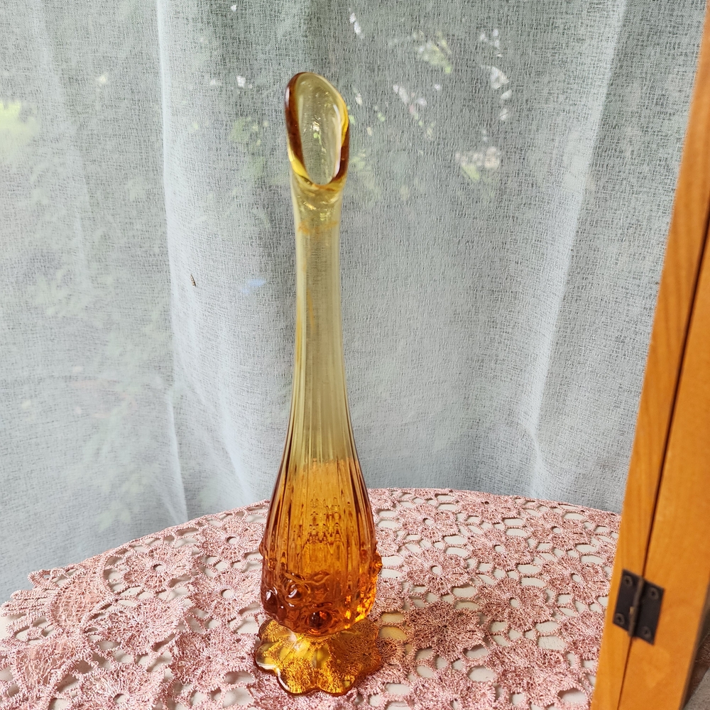 Fenton Amber Glass Vase